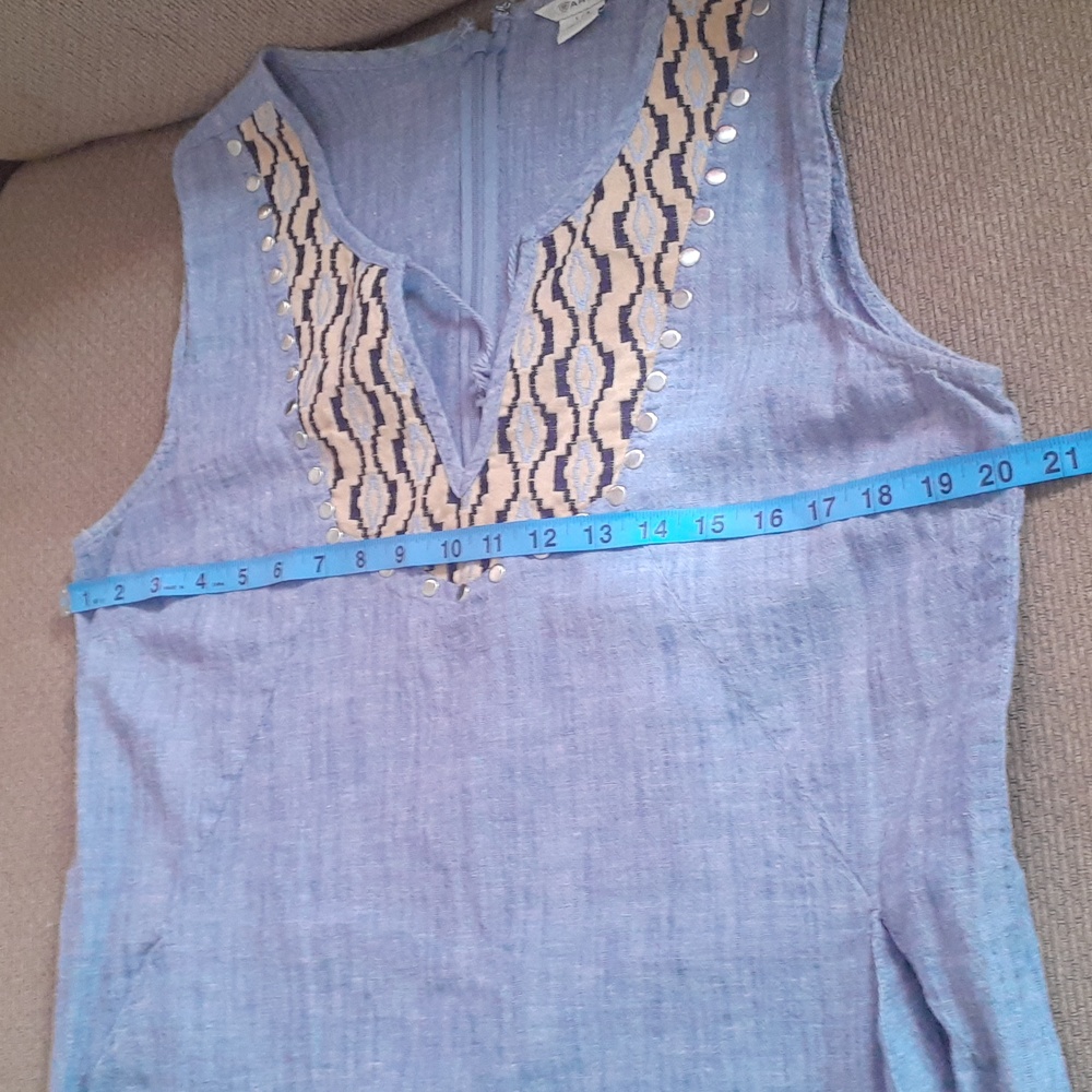 Ariat Blue Denim Dress with Brown Accents - Picture 5 of 8